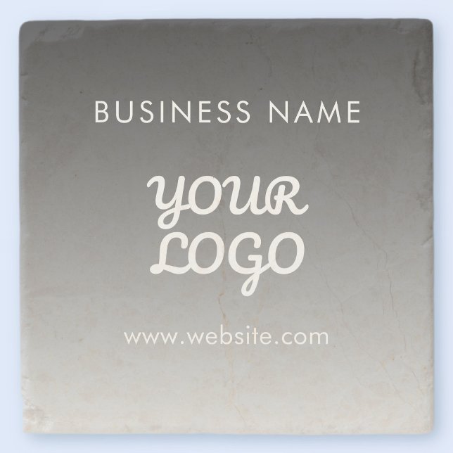 Modern Promotional Logo & Text | Editable Colour Stone Coaster (Creator Uploaded)