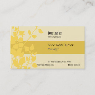 Modern Promotional Mustard Yellow Floral Pattern Business Card