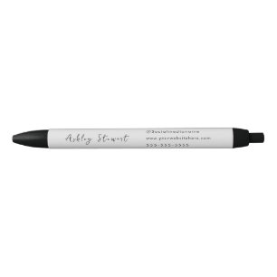 Modern Promotional Script Branding Name Grey Black Ink Pen
