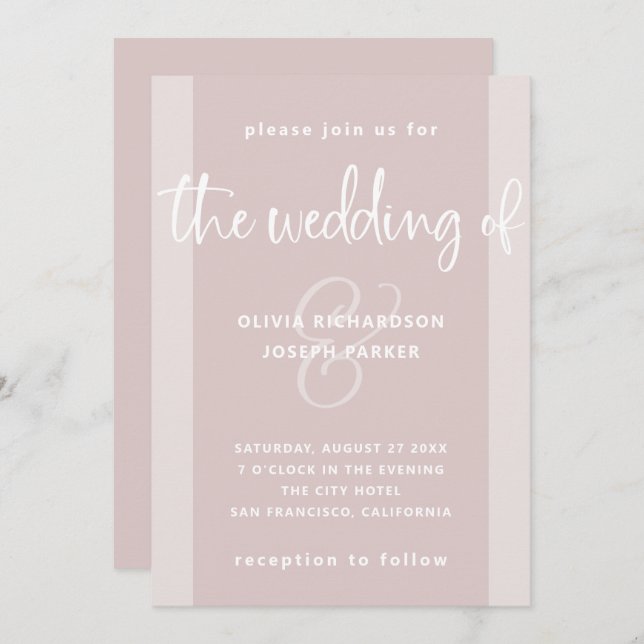 Modern Proposal | Blush and Pink Wedding Invitation (Front/Back)
