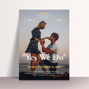 Modern proposal photo wedding movie theme invitation