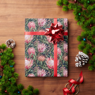 Modern Protea Botanical Aesthetic Wrapping Paper