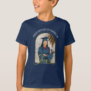 Modern Proud Brother of Grad Custom Photo Boho  T-Shirt