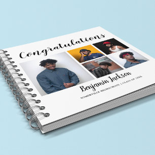 Modern Proud Dad   5 Photo Graduation Notebook