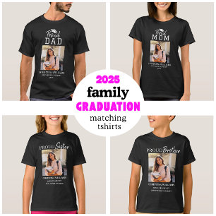 Modern Proud Dad Graduation Photo T-Shirt