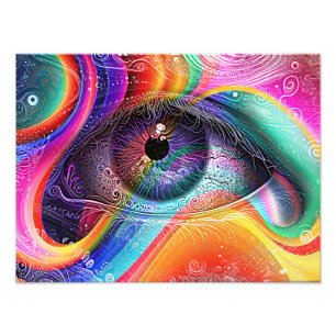 Modern Psychedelic Abstract Eye Geometric Style Photo Print
