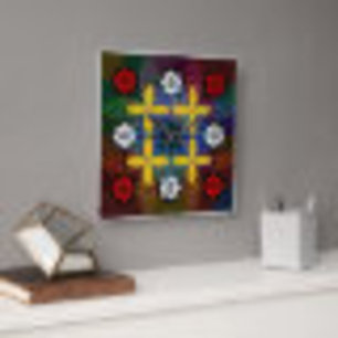 Modern Psychedelic Geometric Floral Mandala Wall C Square Wall Clock