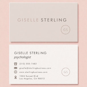Modern Psychologist Blush Pink Minimalist Luxury  Business Card