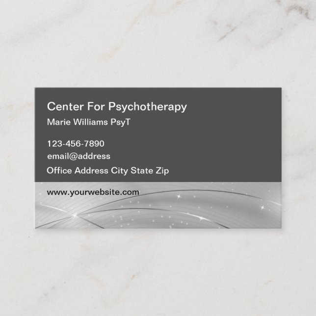 Modern Psychotherapist Editable Business Cards (Front)