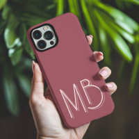 Modern Puce Monogram Initials Contemporary Case-Ma