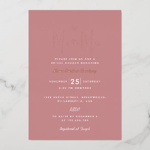 Modern Puce Pink Heart Ms to Mrs Bridal Shower 