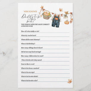 Modern Pumpkin Fall Baby Shower Dad Game