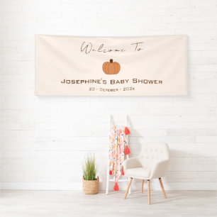 Modern Pumpkin Gender Neutral Baby Shower Banner