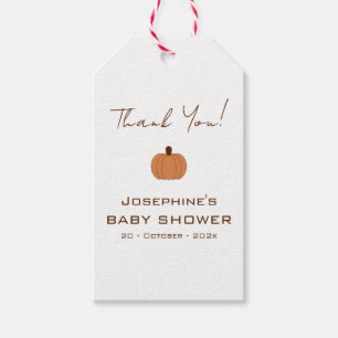 Modern Pumpkin Gender Neutral Baby Shower Gift Tags