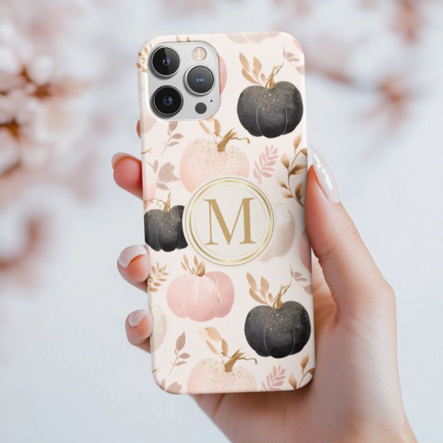 Modern Pumpkin Monogram – Personalised Initial  Case-Mate iPhone Case (Creator Uploaded)