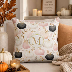 Modern Pumpkin Monogram – Personalised Initial Cushion