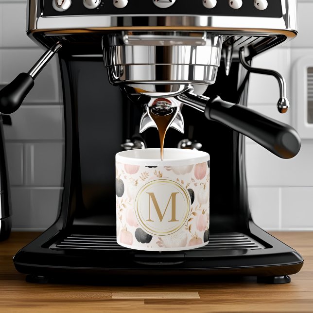 Modern Pumpkin Monogram – Personalised Initial Espresso Cup (Creator Uploaded)