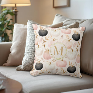 Modern Pumpkin Monogram – Personalized Initial Cushion