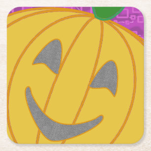 Modern Pumpkin Paper Coaster