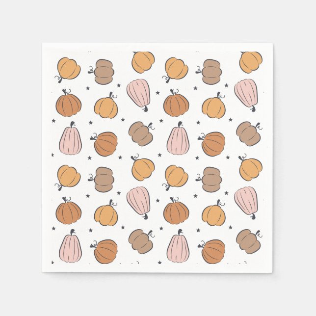 Modern Pumpkin Pattern - Paper Napkins (Front)