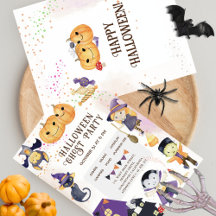 Modern Pumpkin Purple Orange Cute Kids Halloween