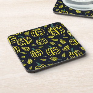 Modern pumpkin seamless pattern coaster
