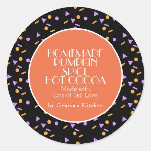 Modern Pumpkin Spice Cocoa Homemade Sprinkles Mix Classic Round Sticker