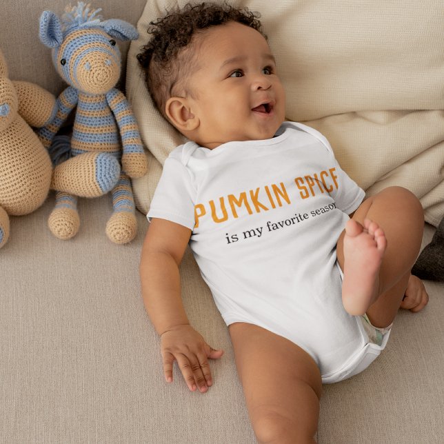 Modern Pumpkin Spice Is My Favorite Season Quote Baby Bodysuit (Creator Uploaded)
