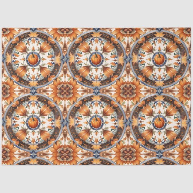 Modern Pumpkin Thanksgiving Autumn Collection Tissue Paper (Front)