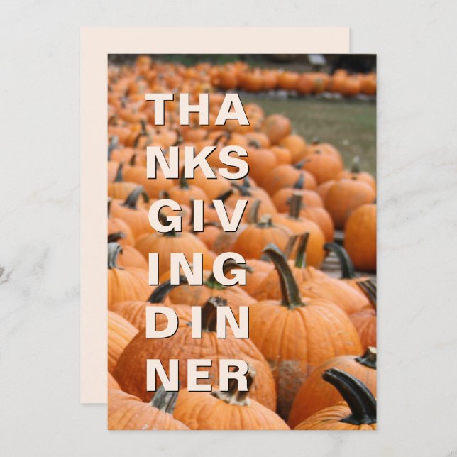 Modern Pumpkin Thanksgiving Invitation (Front/Back)