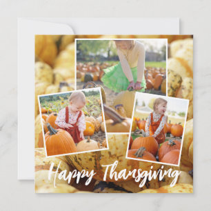 Modern Pumpkins Happy Thanksgiving Photo Card 