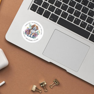 Modern Puppy Dog Terracotta Baby Shower Classic Round Sticker