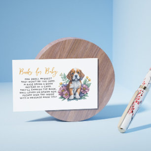 Modern Puppy Dog Terracotta Baby Shower Enclosure Card