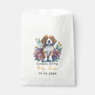 Modern Puppy Dog Terracotta Baby Shower Favour Bag