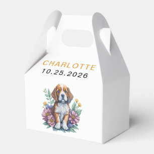 Modern Puppy Dog Terracotta Baby Shower Favour Box