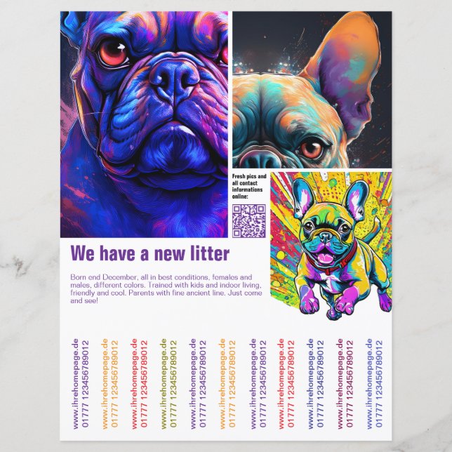 modern puppy qr-code personalised  (Front)