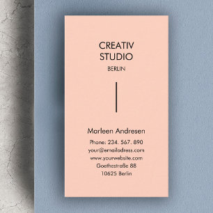 Modern Pure Beige Schwarz Business Card