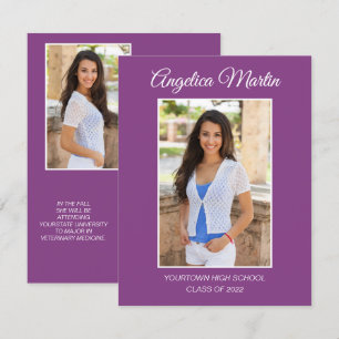 Modern Purple 2 Side Graduation 3 Photo Class 2022
