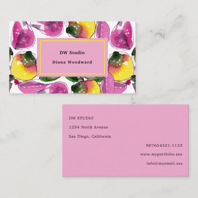 Modern Purple Abstract Business Card (Front/Back)
