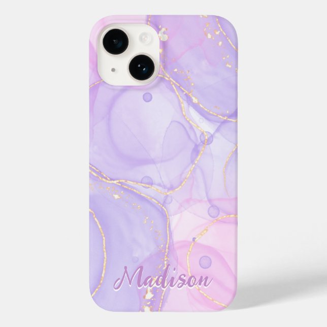 Modern Purple Abstract Personalised   Case-Mate iPhone Case (Back)
