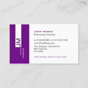 Modern Purple and Gold Consultant - Business Card