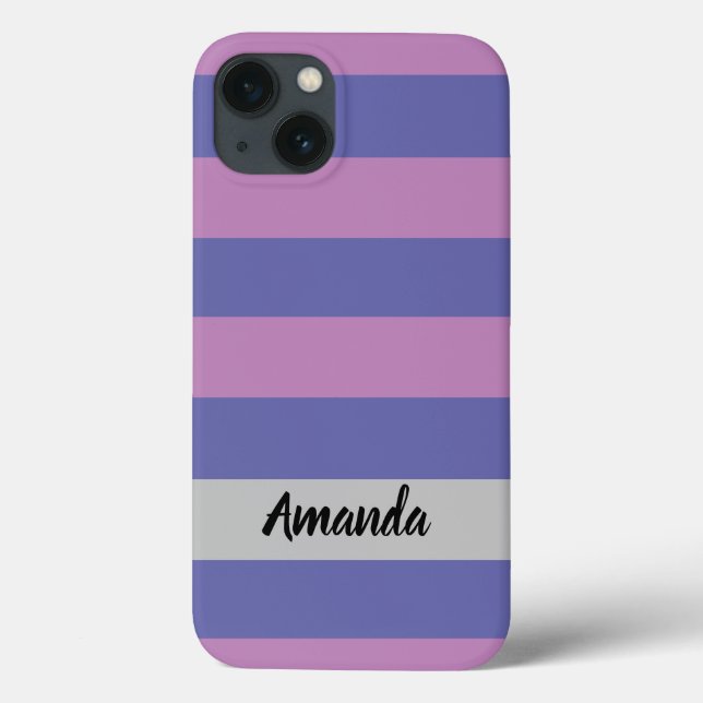 Modern purple and pink personalised Case-Mate iPhone case (Back)