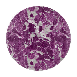 Modern Purple and Silver Marble Pattern Cutting Board