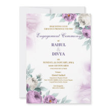 Modern Purple and White Simple Wedding Invitation