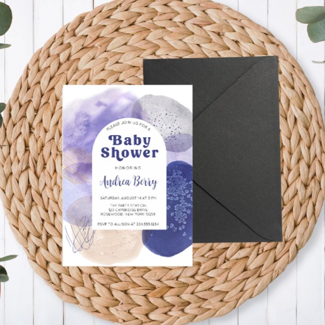 Modern Purple Baby Shower Invitation (Creator Uploaded)
