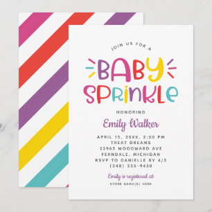 Modern Purple Baby Sprinkle for Girl Shower Invitation