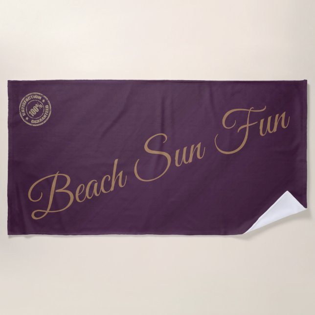 Modern Purple Beach Towel (Front)