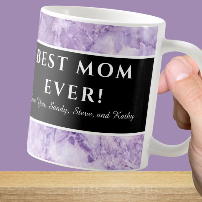 Modern Purple "Best mum ever" Mother Appreciation  Coffee Mug (Creator Uploaded)