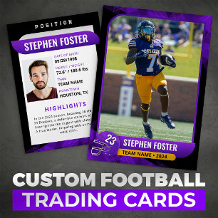 Modern Purple & Black Football Trading Card
