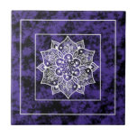 Modern purple black mandala ceramic tile<br><div class="desc">Modern purple black mandala</div>